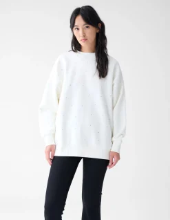 Shoeby Strass Sweater Gebroken Wit<DAMES Truien En Sweaters