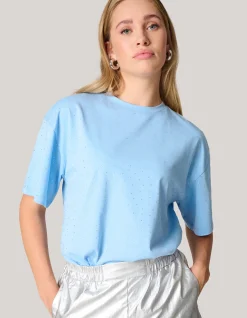 Shoeby Strass T-shirt Lichtblauw<DAMES T-Shirts