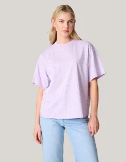 Shoeby Strass T-shirt Lichtpaars<DAMES T-Shirts