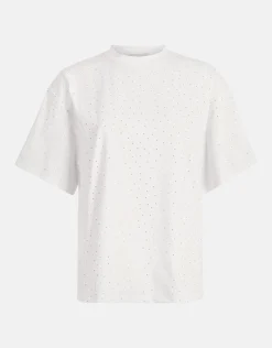 Shoeby Strass T-shirt Wit<DAMES T-Shirts
