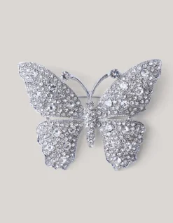 Shoeby Strass Vlinder Broche Zilver<DAMES Broches