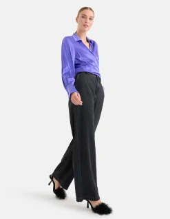 Shoeby Strass Wide Leg Jeans Donkergrijs L32 By Mieke<DAMES Jeans