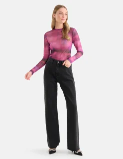 Shoeby Strass Wide Leg Jeans Zwart<DAMES Jeans