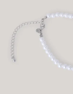 Shoeby Strik Parel Ketting Zilver< Sieraden