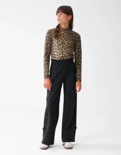 Shoeby Strik Wide Leg Broek Zwart< Broeken