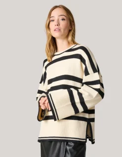 Shoeby Stripe Trui Gebrokenwit<DAMES Truien En Sweaters