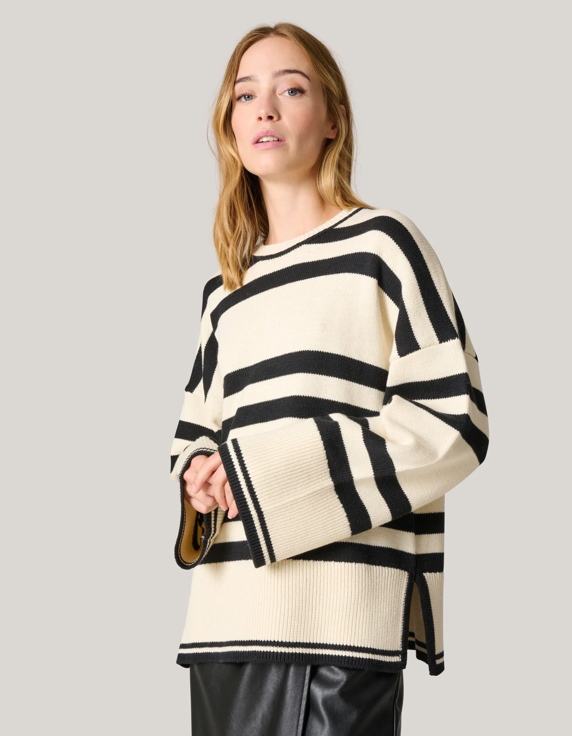 Shoeby Stripe Trui Gebrokenwit<DAMES Truien En Sweaters