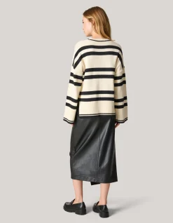 Shoeby Stripe Trui Gebrokenwit<DAMES Truien En Sweaters