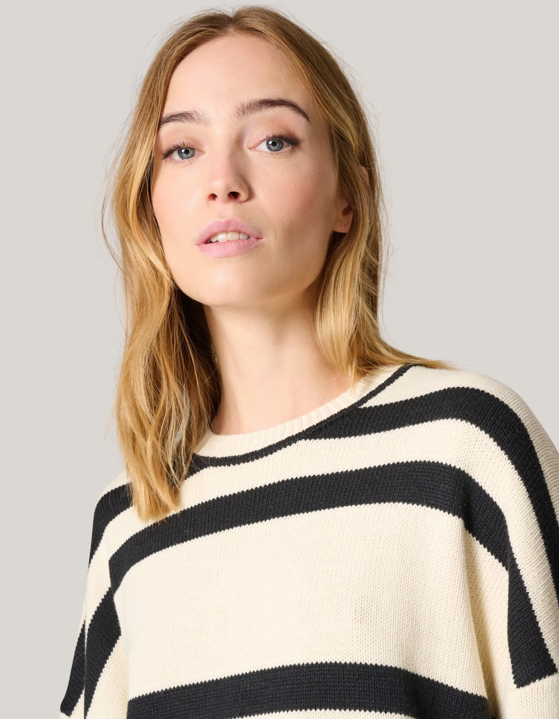 Shoeby Stripe Trui Gebrokenwit<DAMES Truien En Sweaters