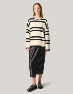 Shoeby Stripe Trui Gebrokenwit<DAMES Truien En Sweaters