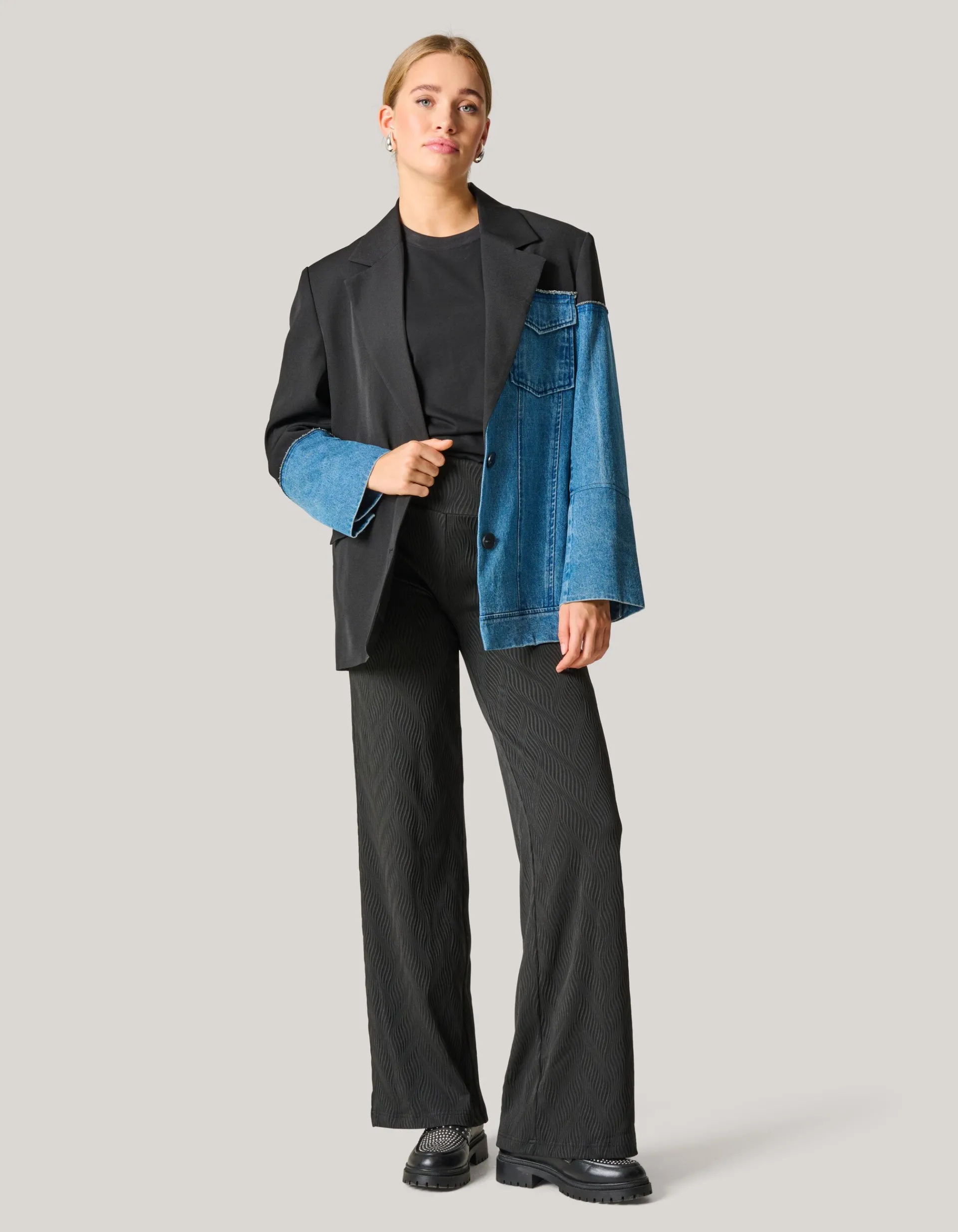 Shoeby Structure Swirl Broek Zwart<DAMES Broeken