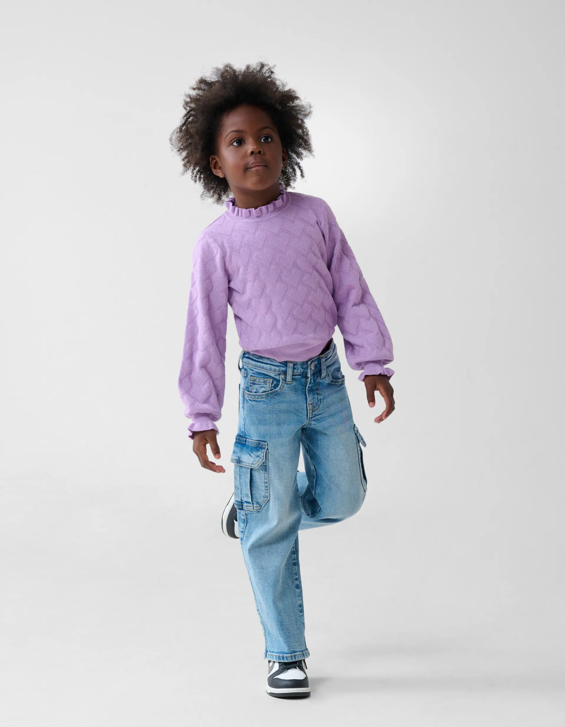 Shoeby Structuur Gebreide Top Paars< Tops Lange Mouw