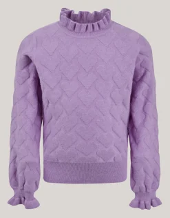 Shoeby Structuur Gebreide Top Paars< Tops Lange Mouw