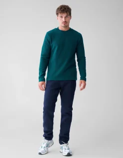 Shoeby Structuur Jersey Longsleeve Donkergroen<Heren T-Shirts En Polo's