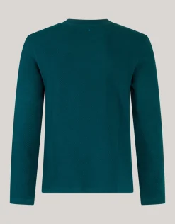 Shoeby Structuur Jersey Longsleeve Donkergroen<Heren T-Shirts En Polo's