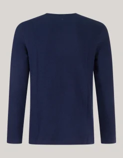 Shoeby Structuur Jersey Longsleeve Donkerblauw<Heren T-Shirts En Polo's