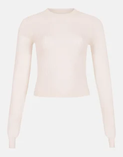Shoeby Structuur Longsleeve Gebroken Wit By Monica<DAMES Tops