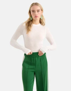 Shoeby Structuur Longsleeve Gebroken Wit By Monica<DAMES Tops
