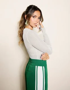 Shoeby Structuur Longsleeve Gebroken Wit By Monica<DAMES Tops