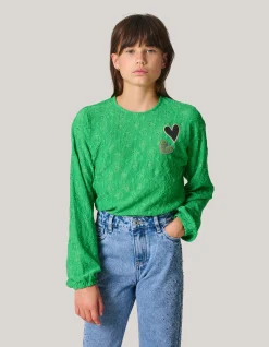 Shoeby Structuur Longsleeve Groen< T-Shirts