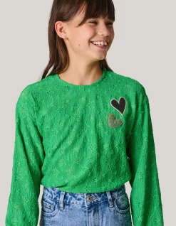 Shoeby Structuur Longsleeve Groen< T-Shirts