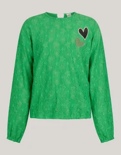 Shoeby Structuur Longsleeve Groen< T-Shirts