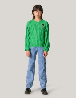 Shoeby Structuur Longsleeve Groen< T-Shirts