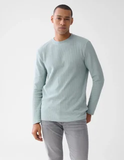 Shoeby Structuur Longsleeve Lichtgroen<Heren T-Shirts En Polo's