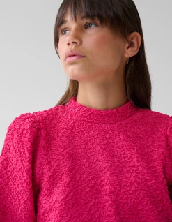 Shoeby Structuur Longsleeve Roze By Lizzy< T-Shirts|Tops Lange Mouw
