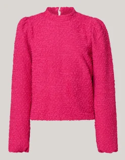 Shoeby Structuur Longsleeve Roze By Lizzy< T-Shirts|Tops Lange Mouw