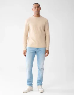 Shoeby Structuur Longsleeve Zand<Heren T-Shirts En Polo's