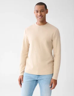 Shoeby Structuur Longsleeve Zand<Heren T-Shirts En Polo's