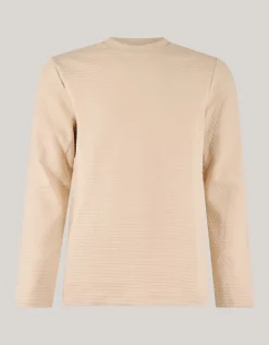 Shoeby Structuur Longsleeve Zand<Heren T-Shirts En Polo's