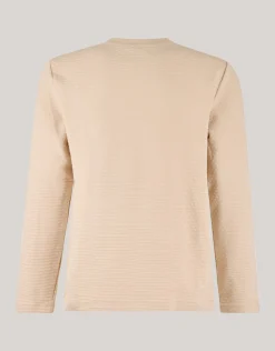 Shoeby Structuur Longsleeve Zand<Heren T-Shirts En Polo's