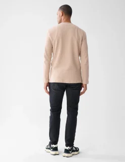Shoeby Structuur Longsleeve Zand<Heren T-Shirts En Polo's