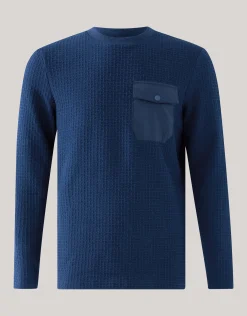 Shoeby Structuur Pocket Trui Donkerblauw<Heren Truien En Sweaters