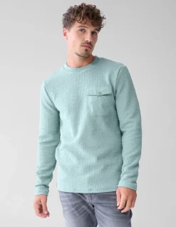 Shoeby Structuur Pocket Trui Lichtblauw<Heren Truien En Sweaters