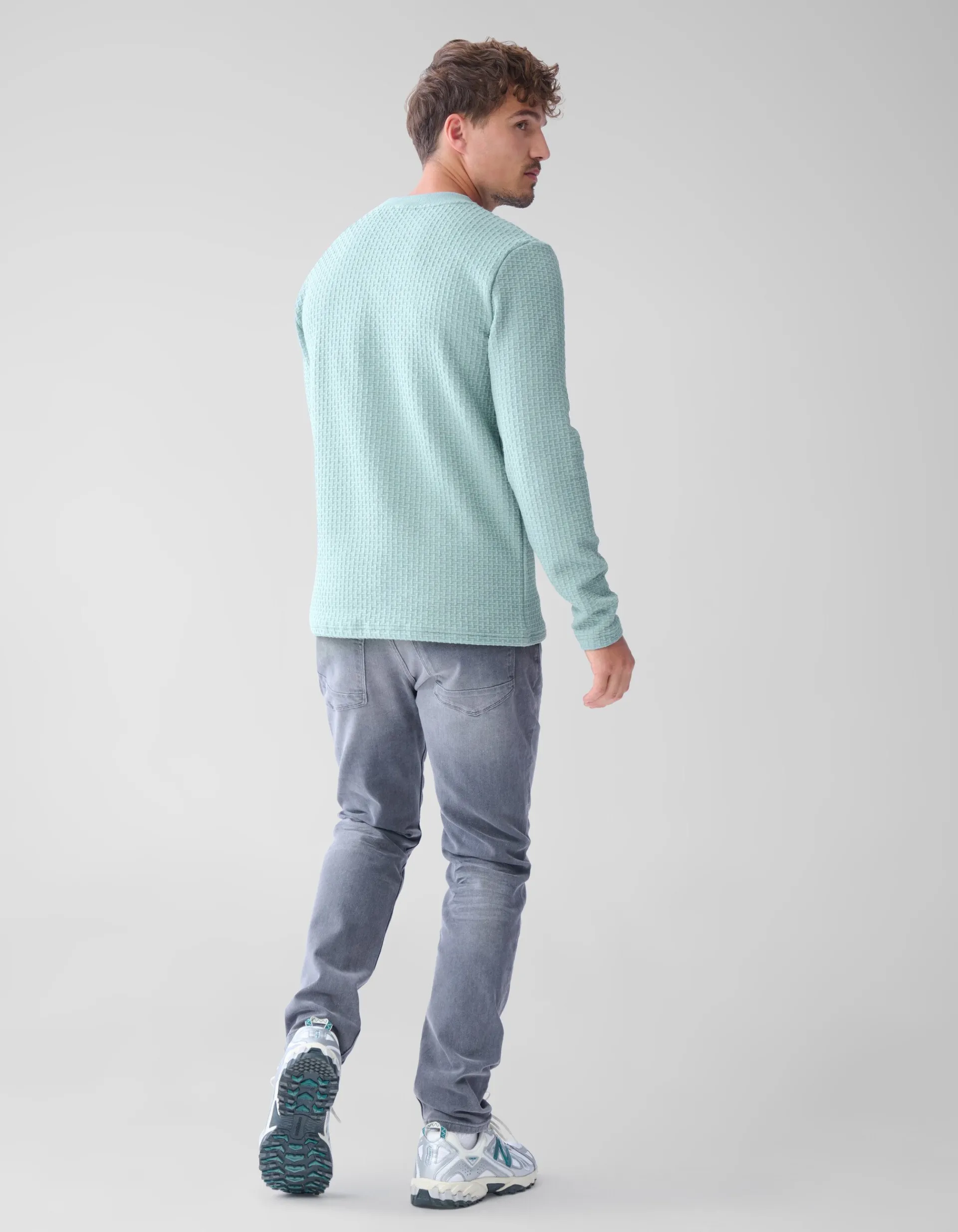 Shoeby Structuur Pocket Trui Lichtblauw<Heren Truien En Sweaters