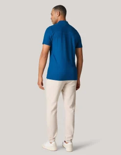Shoeby Structuur Polo Blauw<Heren T-Shirts En Polo's