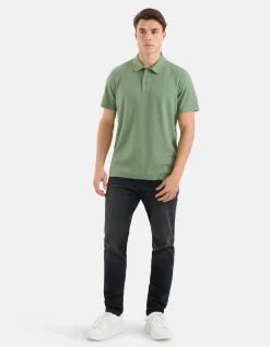 Shoeby Structuur Polo Groen<Heren T-Shirts En Polo's