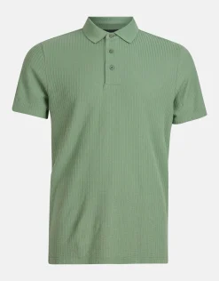 Shoeby Structuur Polo Groen<Heren T-Shirts En Polo's