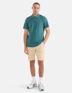 Shoeby Structuur Polo Turquoise<Heren T-Shirts En Polo's