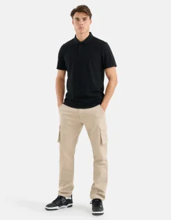 Shoeby Structuur Polo Zwart<Heren T-Shirts En Polo's