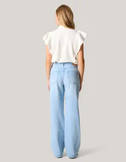 Shoeby Structuur Ruffle Top Wit<DAMES Tops