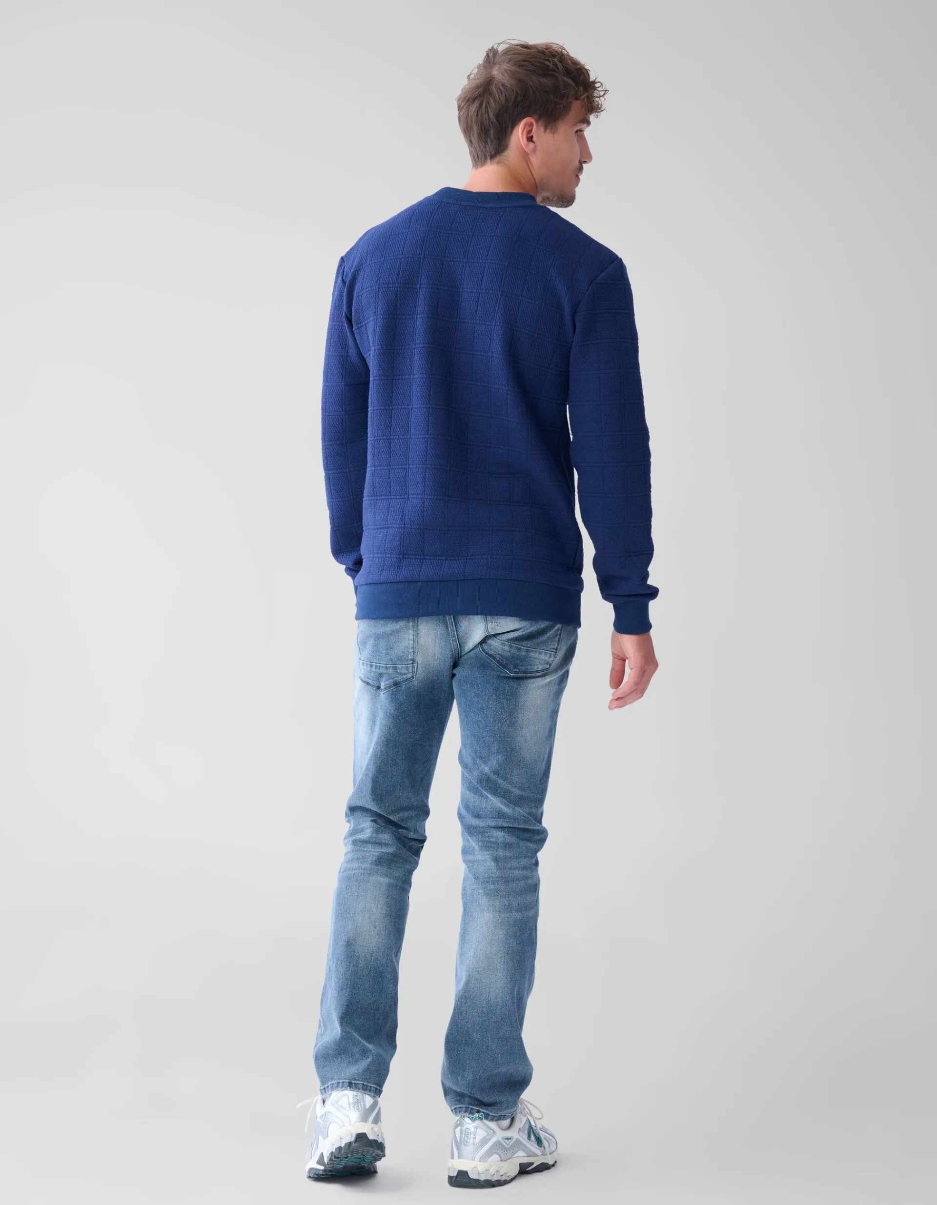 Shoeby Structuur Sweater Donkerblauw<Heren Truien En Sweaters