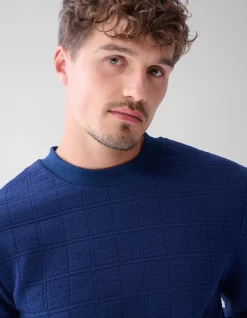 Shoeby Structuur Sweater Donkerblauw<Heren Truien En Sweaters