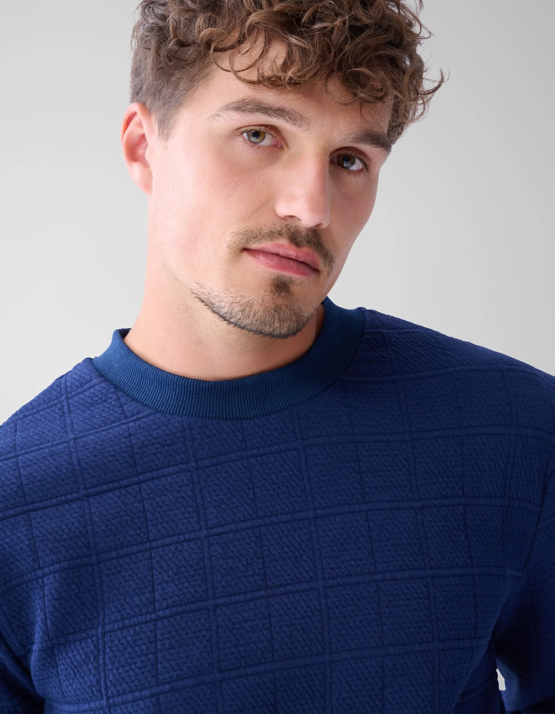 Shoeby Structuur Sweater Donkerblauw<Heren Truien En Sweaters