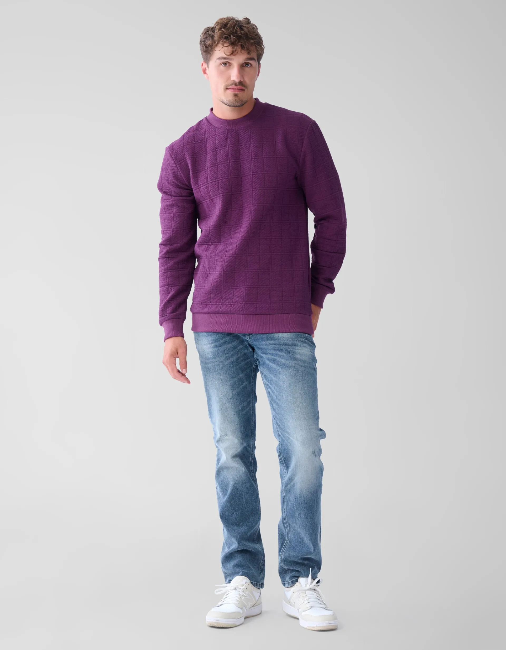 Shoeby Structuur Sweater Donkerrood<Heren Truien En Sweaters