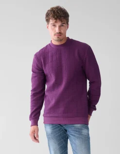 Shoeby Structuur Sweater Donkerrood<Heren Truien En Sweaters