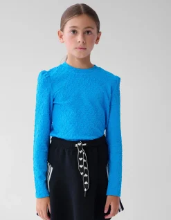 Shoeby Structuur Top Blauw< Tops Lange Mouw
